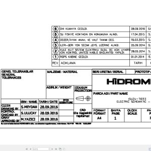 Hidromek HMK 200W Isuzu Tier3 Electric Diagram H228015001 09.2016 (1)