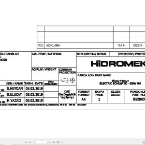 Hidromek HMK 200W MH Isuzu Final4 Electric Diagram H528030000 08.2019 (1)