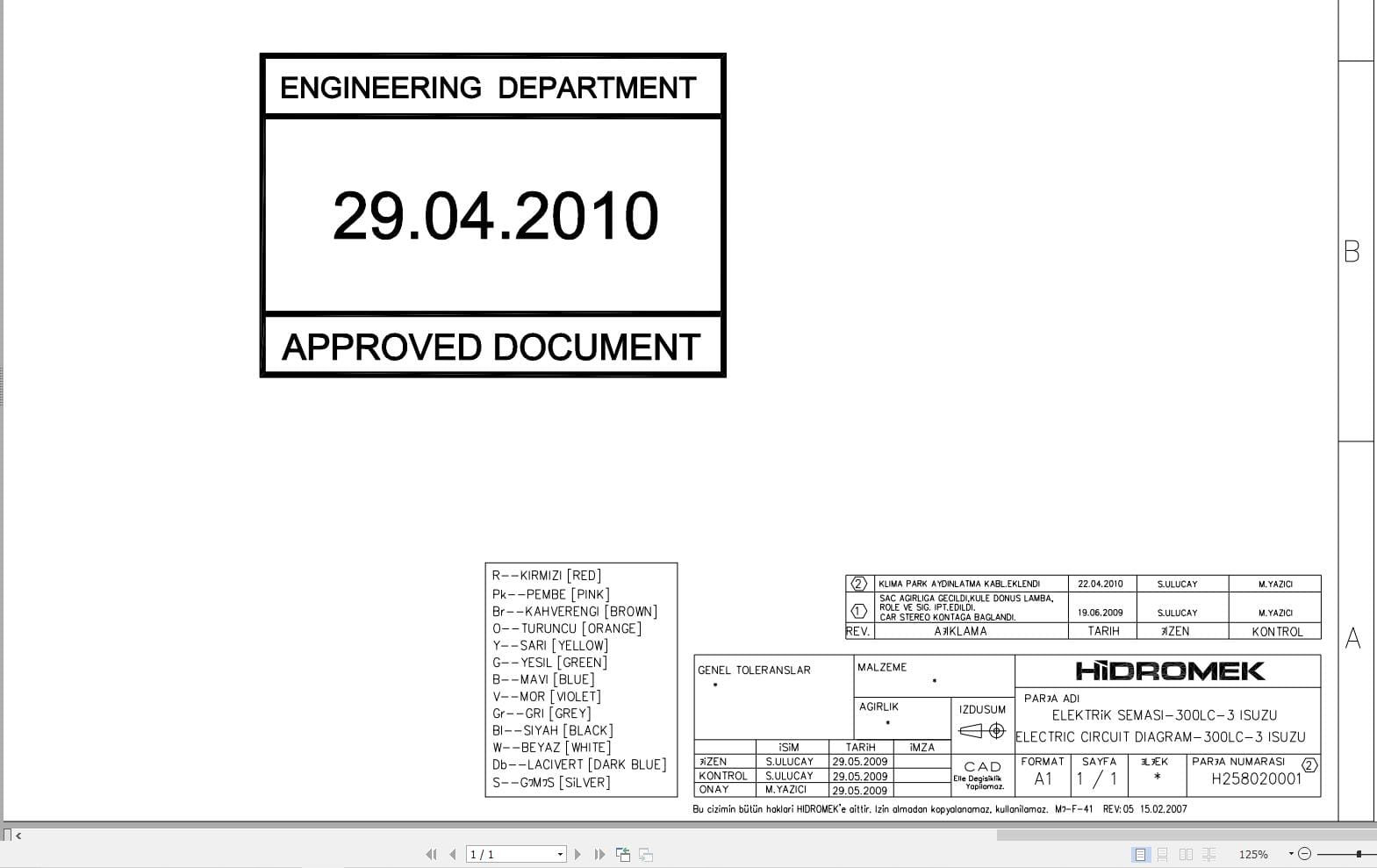 Hidromek HMK 300LC 3 Isuzu Electric Diagram 2010 (1)