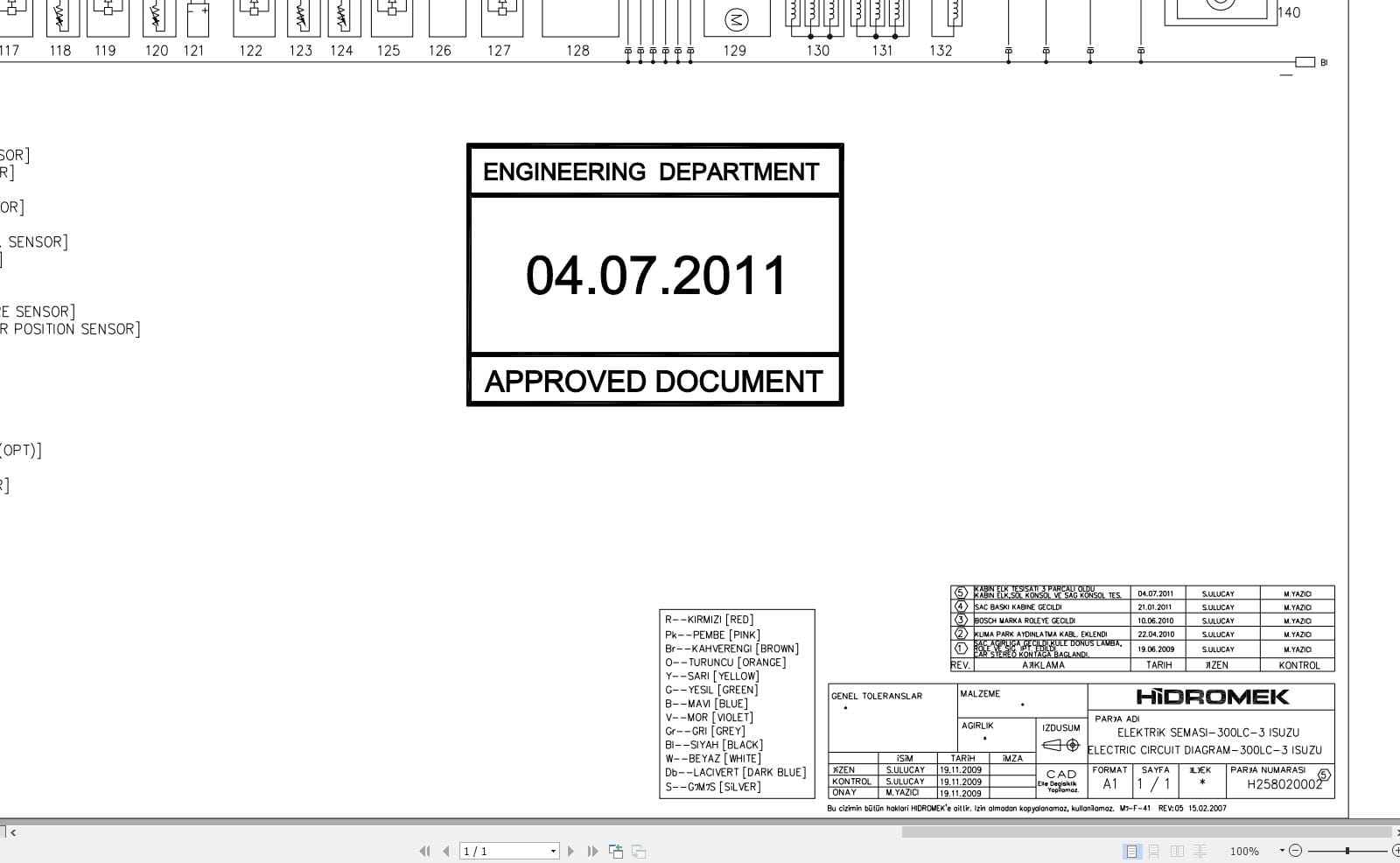 Hidromek HMK 300LC 3 Isuzu Electric Diagram 2011 (1)