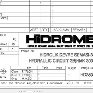 Hidromek HMK 300LC 3B Hydraulic Diagram HD250200000 (1)