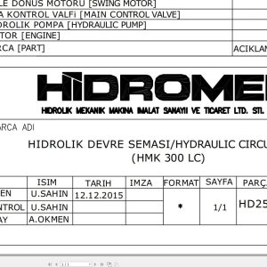 Hidromek HMK 300LC 3B Hydraulic Diagram HD250200000 2017 (1)