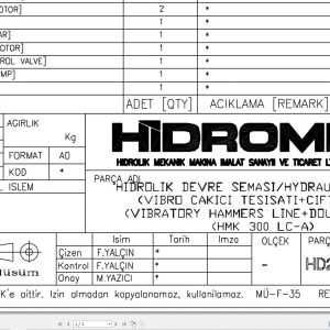 Hidromek HMK 300LC A Hydraulic Diagram HD250100000 2015 (1)