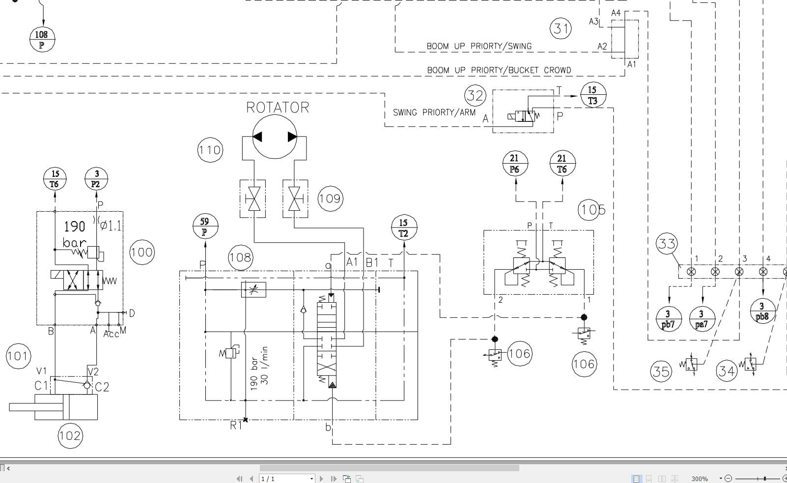 Hidromek HMK 300LC A Hydraulic Diagram HD250100000 2015 (2)