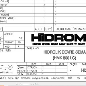Hidromek HMK 300LC Hydraulic Diagram HD250000000 2015 (1)