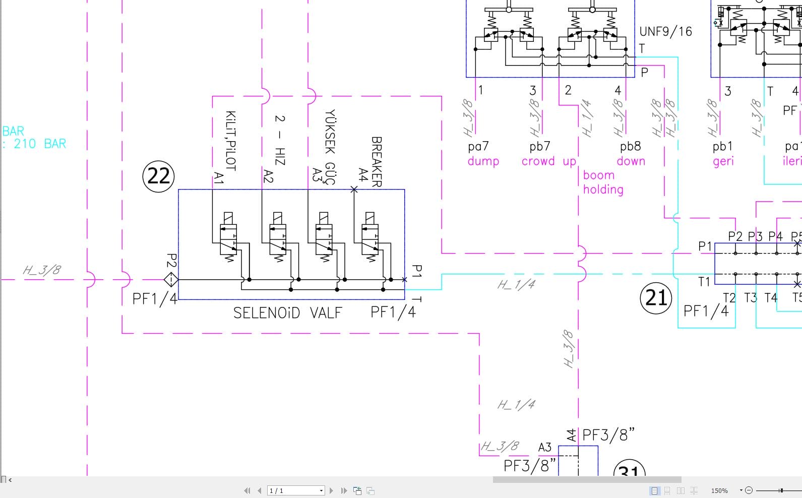 Hidromek HMK 300LC Hydraulic Diagram HD250001001 (2)