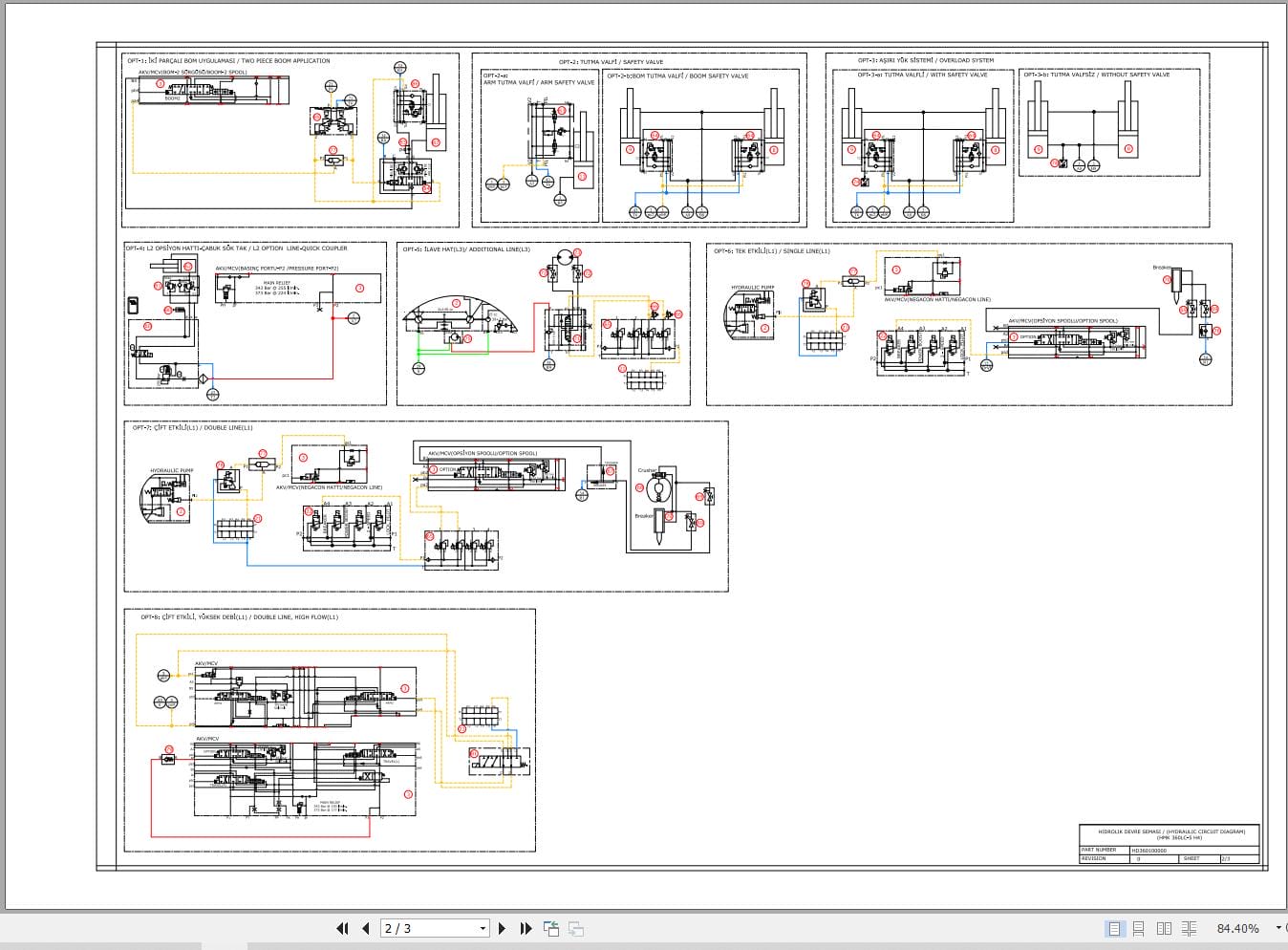 Hidromek HMK 360LC 5 H4 Hydraulic Diagram HD360100000 REV00 (2)