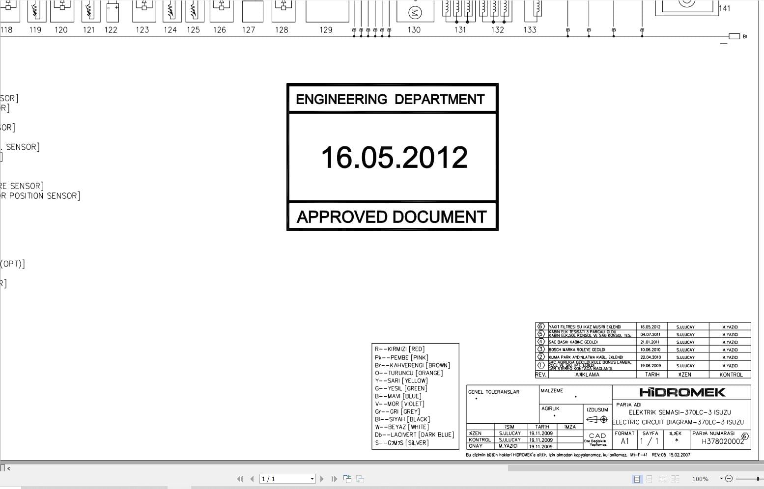 Hidromek HMK 370LC 3 Isuzu Electric Diagram 2012 (1)