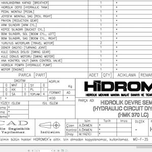 Hidromek HMK 370LC 3B Hydraulic Diagram HD370200000 (1)