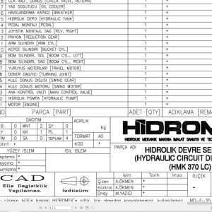 Hidromek HMK 370LC 3B Hydraulic Diagram HD370200000 2016 (1)
