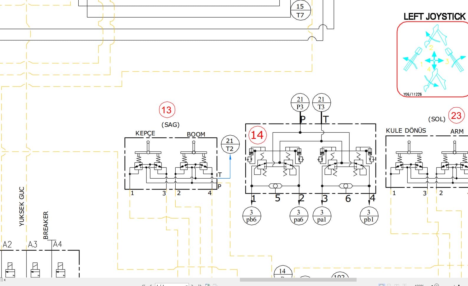 Hidromek HMK 370LC 3B Long Reach Hydraulic Diagram HD370400000 (2)