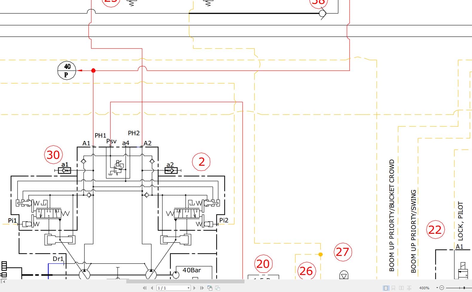 Hidromek HMK 370LC Double P. Summation Hydraulic Diagram HD370500000 (2)