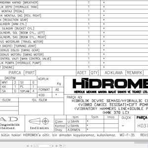 Hidromek HMK 370LC Vibratory Hammers Line + Double Pump Hydraulic Diagram HD370100000 2015 (1)