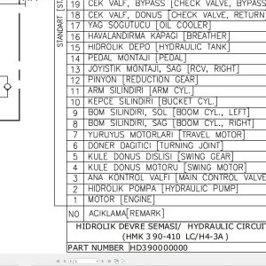 Hidromek HMK 390 410LC H4 3A Hydraulic Diagram (1)