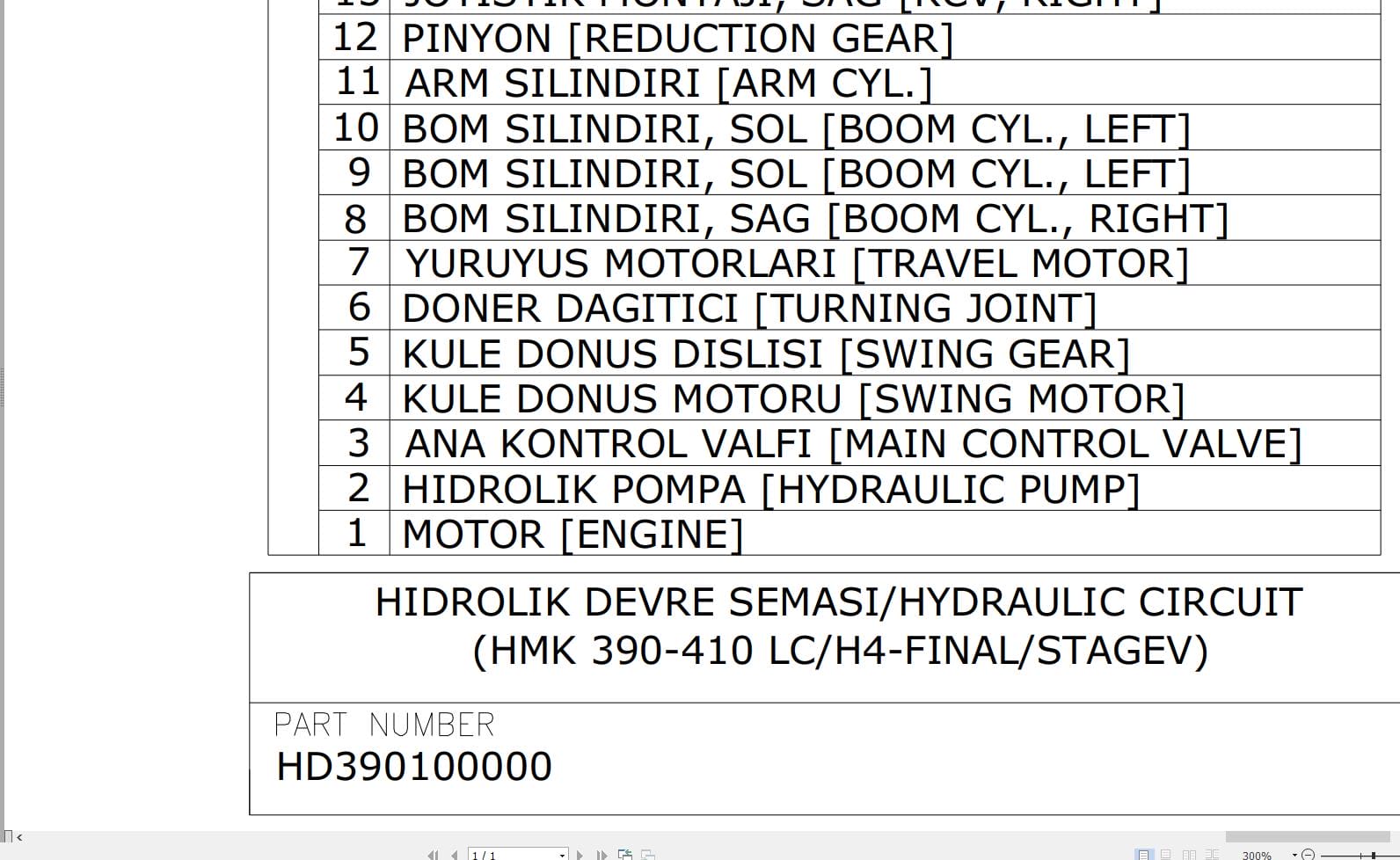 Hidromek HMK 390 410LC H4 FINAL STAGEV Hydraulic Diagram HD390100000 REV01 (1)