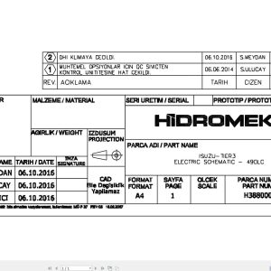 Hidromek HMK 490LC Isuzu Tier3 Electric Diagram H388000001 10.2016 (1)
