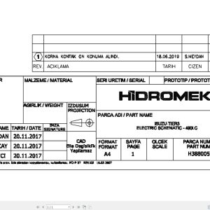 Hidromek HMK 490LC Isuzu Tier3 Electric Diagram H388005000 06.2019 (1)