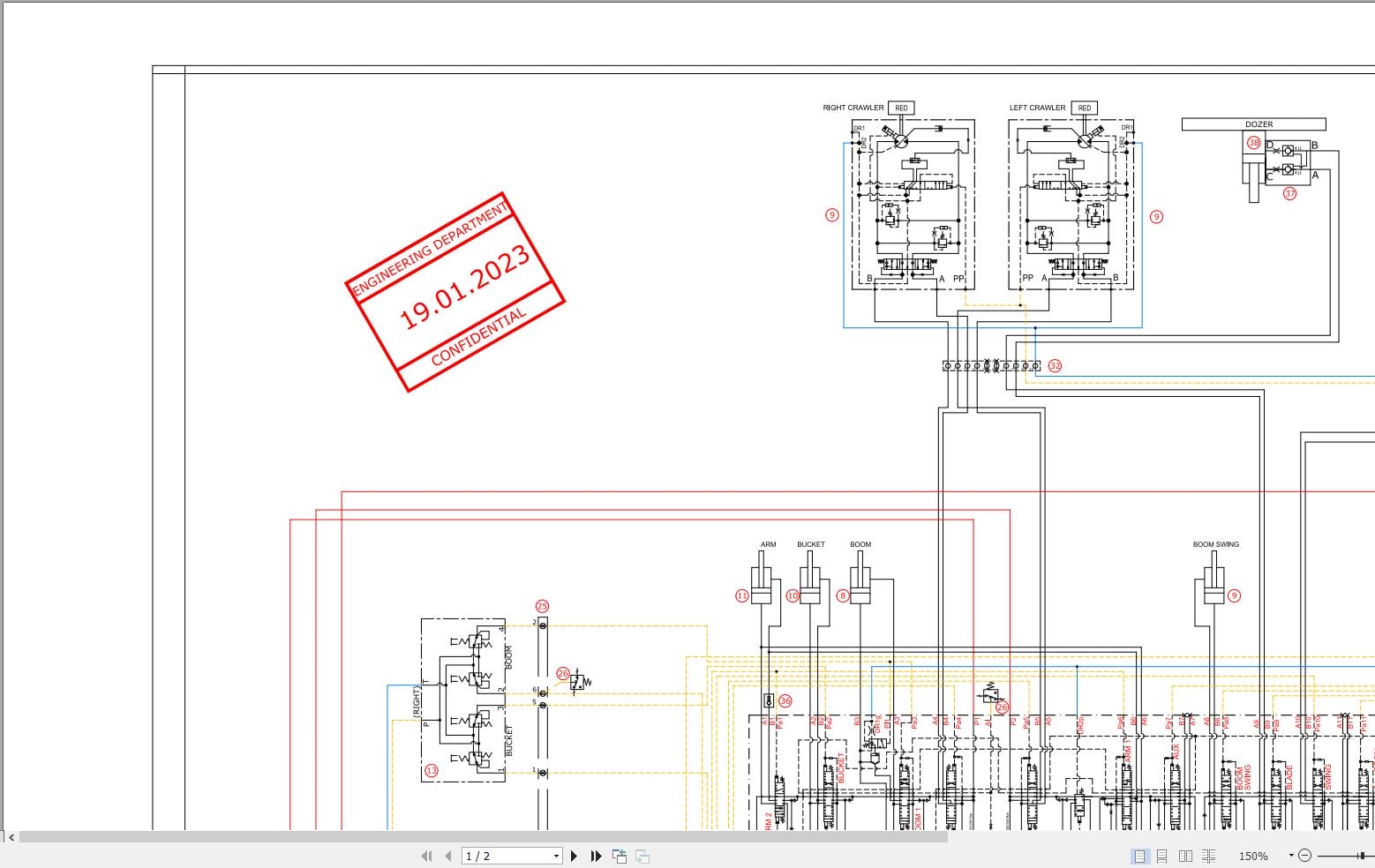 Hidromek HMK 65ZT Stage 5 Hydraulic Diagram HD150000000 (2)