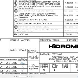 Hidromek HMK390LC 5 HMK410LC 5 Isuzu Electric Diagram ED378040001 03.2024 (1)
