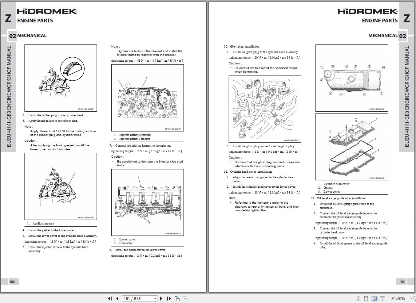 Hidromek Isuzu Engine 4HK1 GB3 Workshop Manual (2)