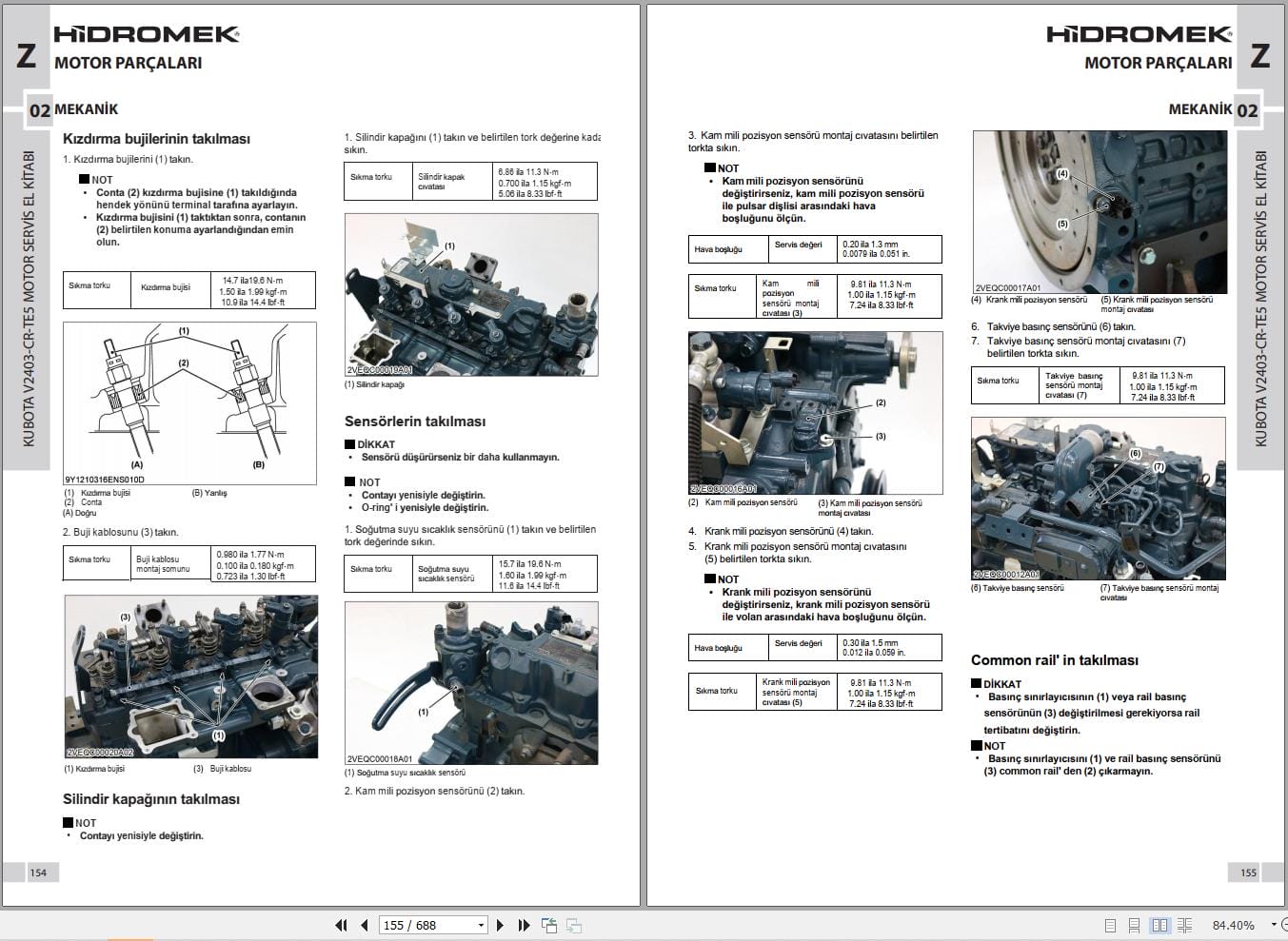Hidromek Kubota Engine V2403 CR TE5 Workshop Manual TR (2)