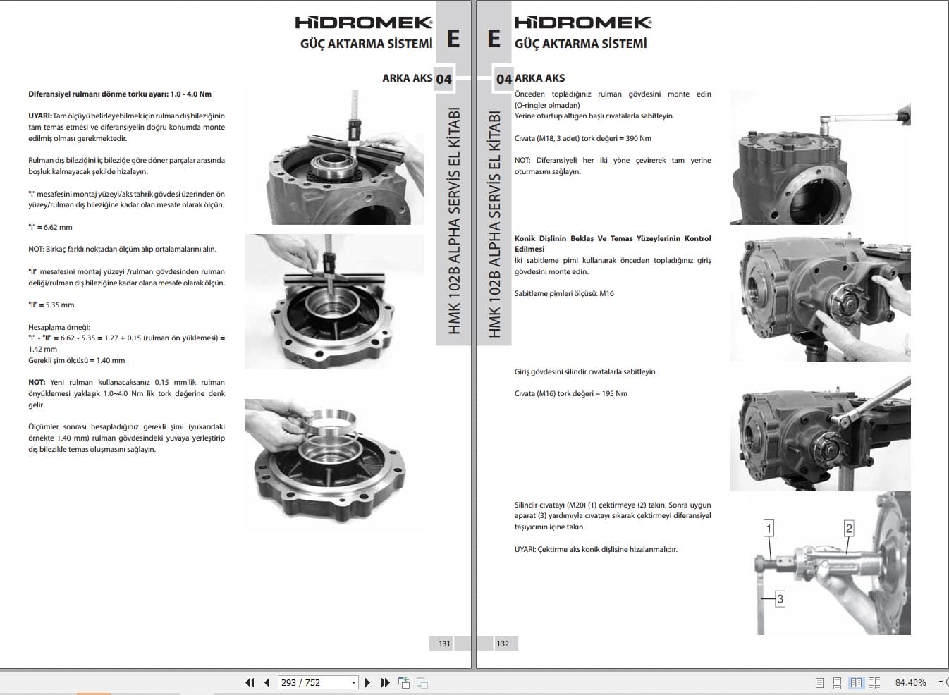 Hidromek Loader HMK 102B ALPHA A8 SUPRA Workshop Manual Y1012406 TR (2)