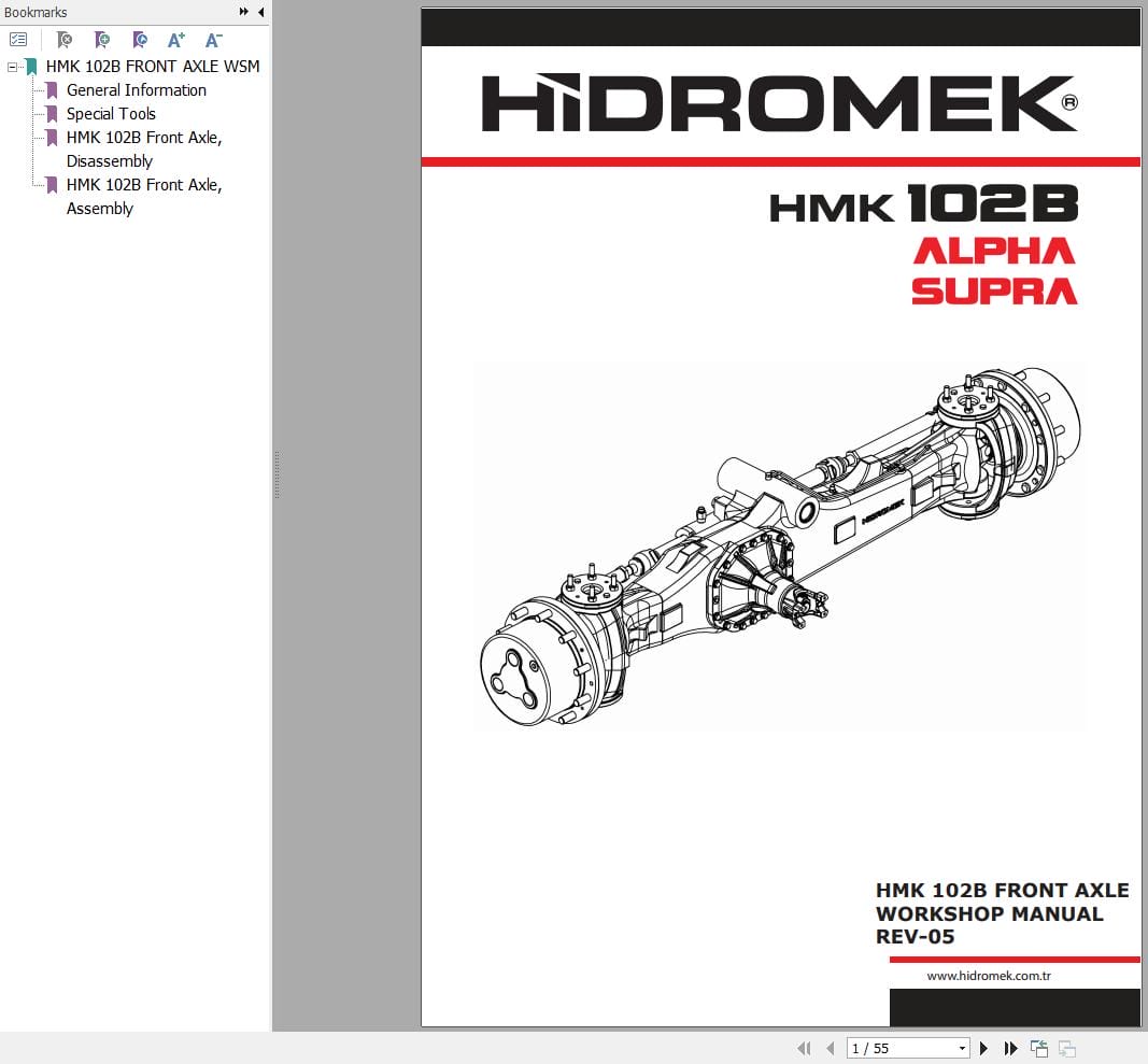 Hidromek Loader HMK 102B Front Axle Workshop Manual REV 05 (1)