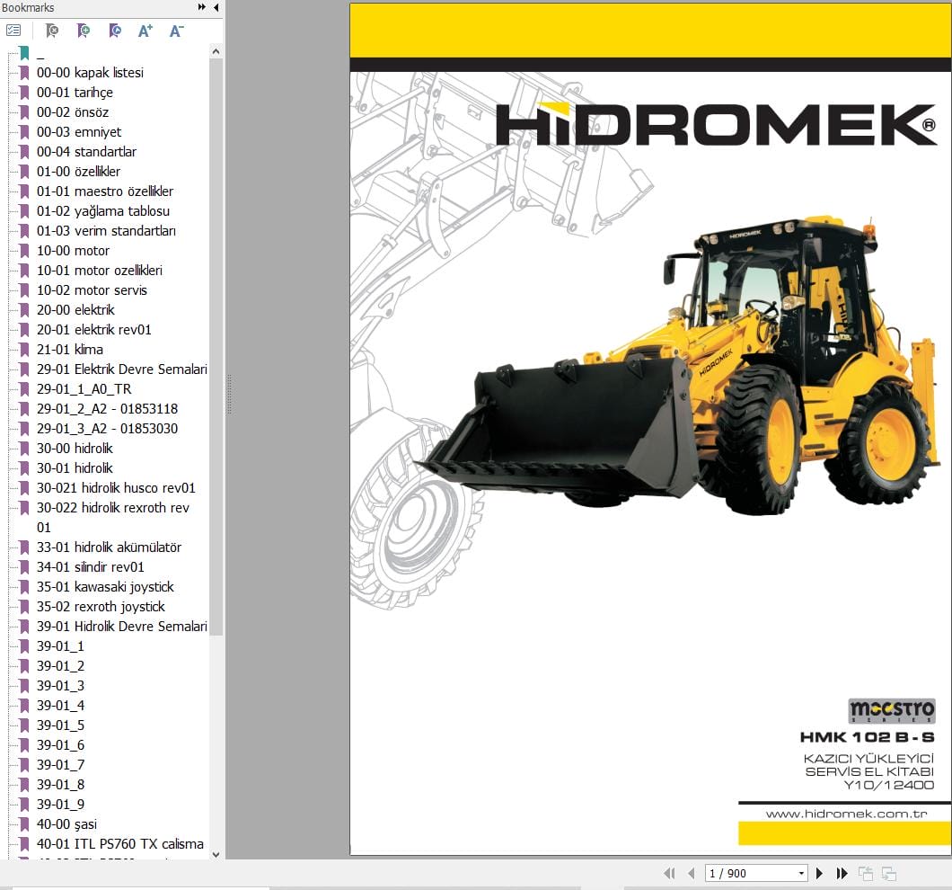 Hidromek Loader HMK 102B S Maestro Workshop Manual Y10 12400 TR (1)
