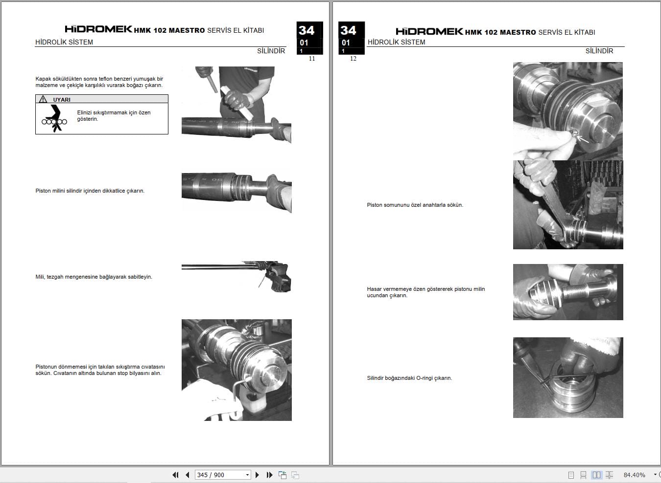 Hidromek Loader HMK 102B S Maestro Workshop Manual Y10 12400 TR (2)