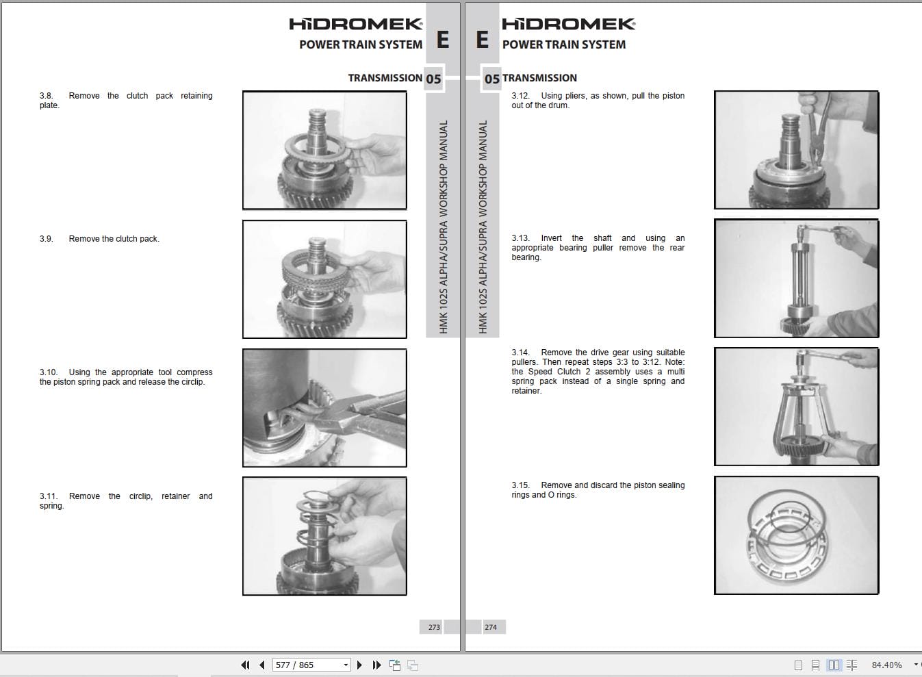 Hidromek Loader HMK 102S ALPHA A8 Workshop Manual Y10 12460 (2)