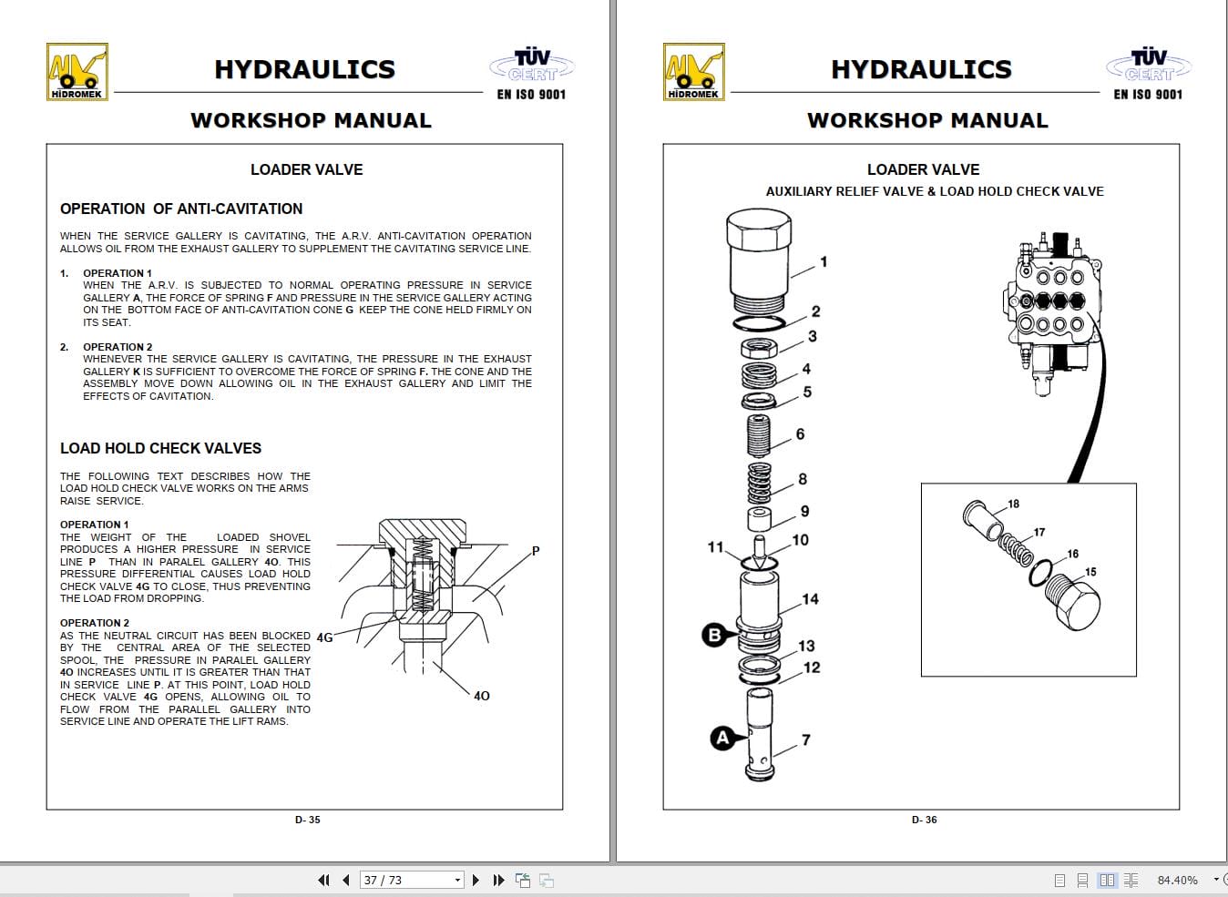 Hidromek Loader HMK101B HMK101S Hydraulic System Manual (2)