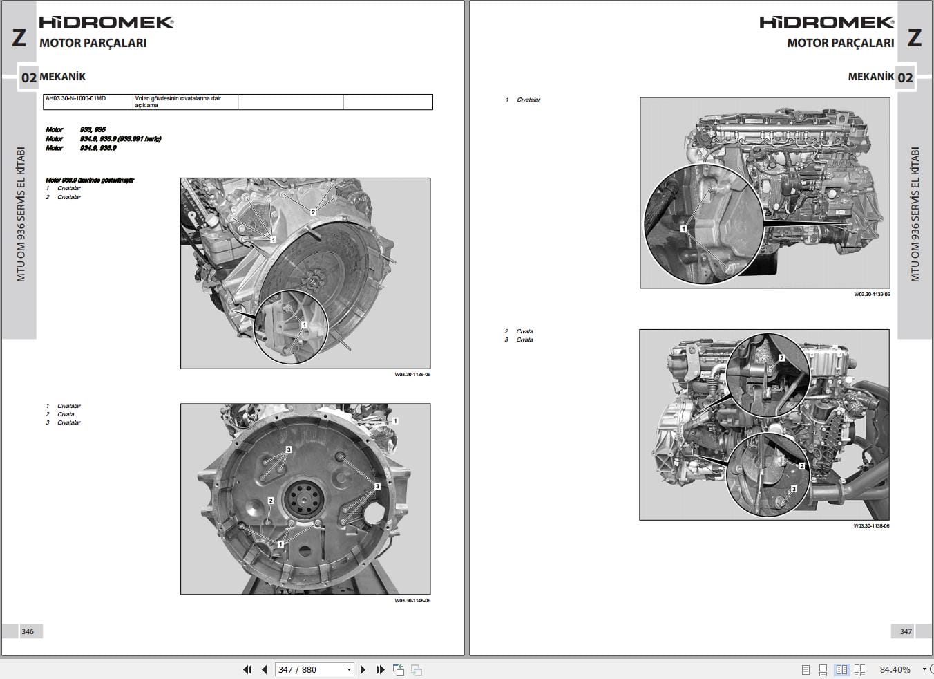 Hidromek MTU Engine 935.915 935.913 Workshop Manual TR (2)
