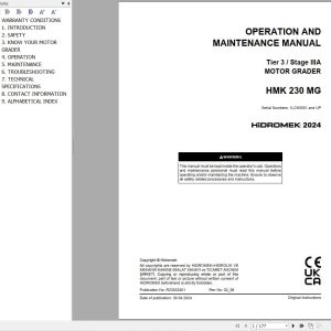 Hidromek Motor Grader HMK 230MG Operation Maintenance Manual R23032401 EN (1)