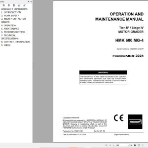 Hidromek Motor Grader HMK 600 MG 4 Operation Maintenance Manual R60014401 EN (1)