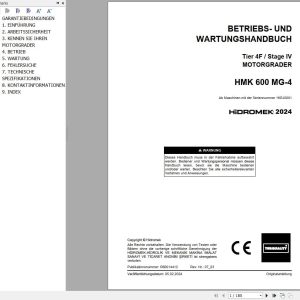 Hidromek Motor Grader HMK 600 MG 4 Operation Maintenance Manual R60014412 DE (1)