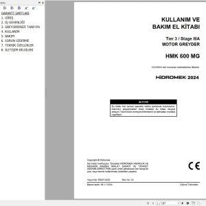 Hidromek Motor Grader HMK 600 MG Operation Maintenance Manual R60012400 TR (1)