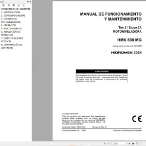 Hidromek Motor Grader HMK 600 MG Operation Maintenance Manual R60012402 ES (1)
