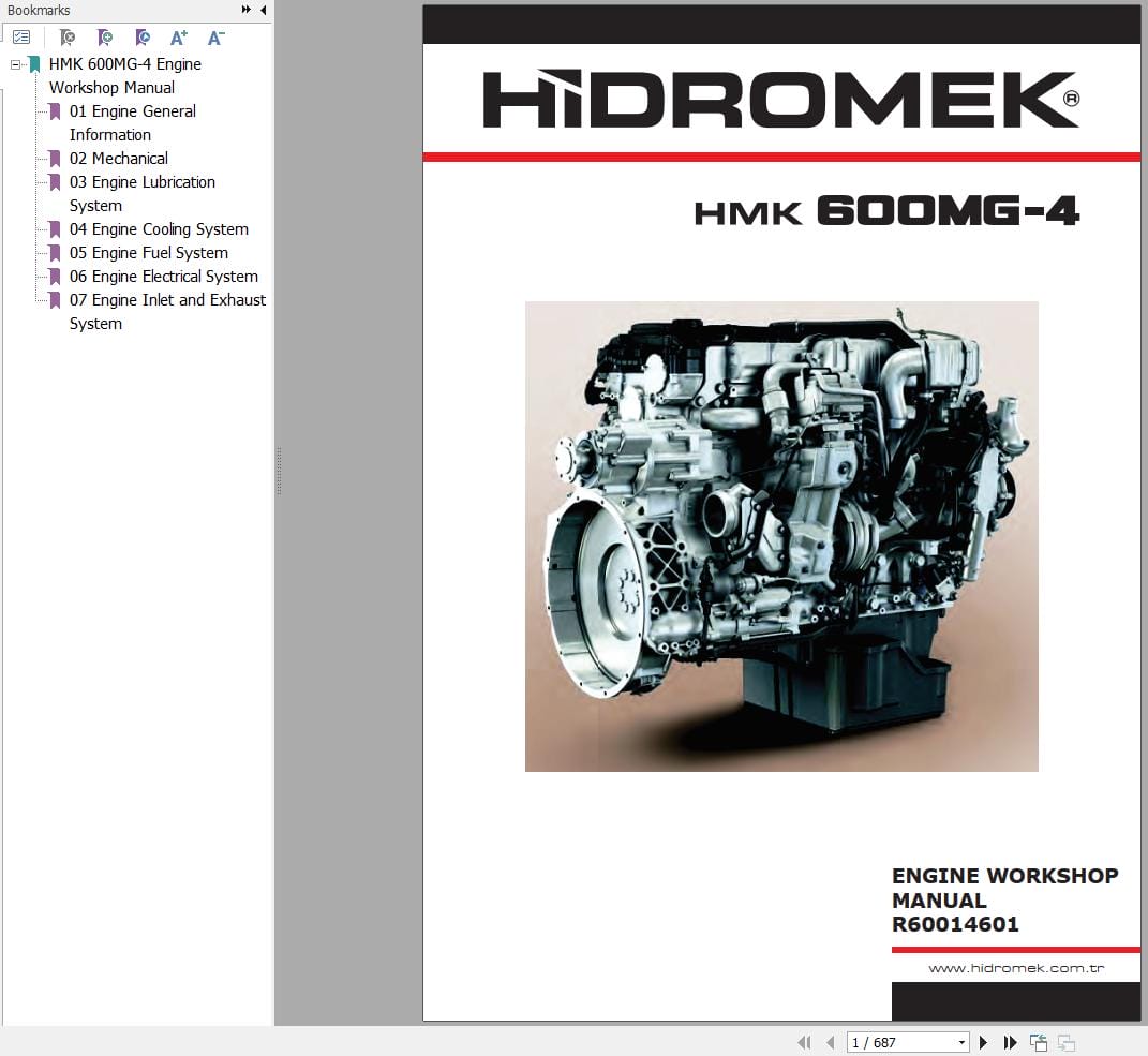 Hidromek Motor Grader HMK 600MG 4 Engine Workshop Manual R60014601 (1)