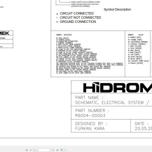 Hidromek Motor Grader HMK 600MG 5 Harness and Electric Diagram (1)