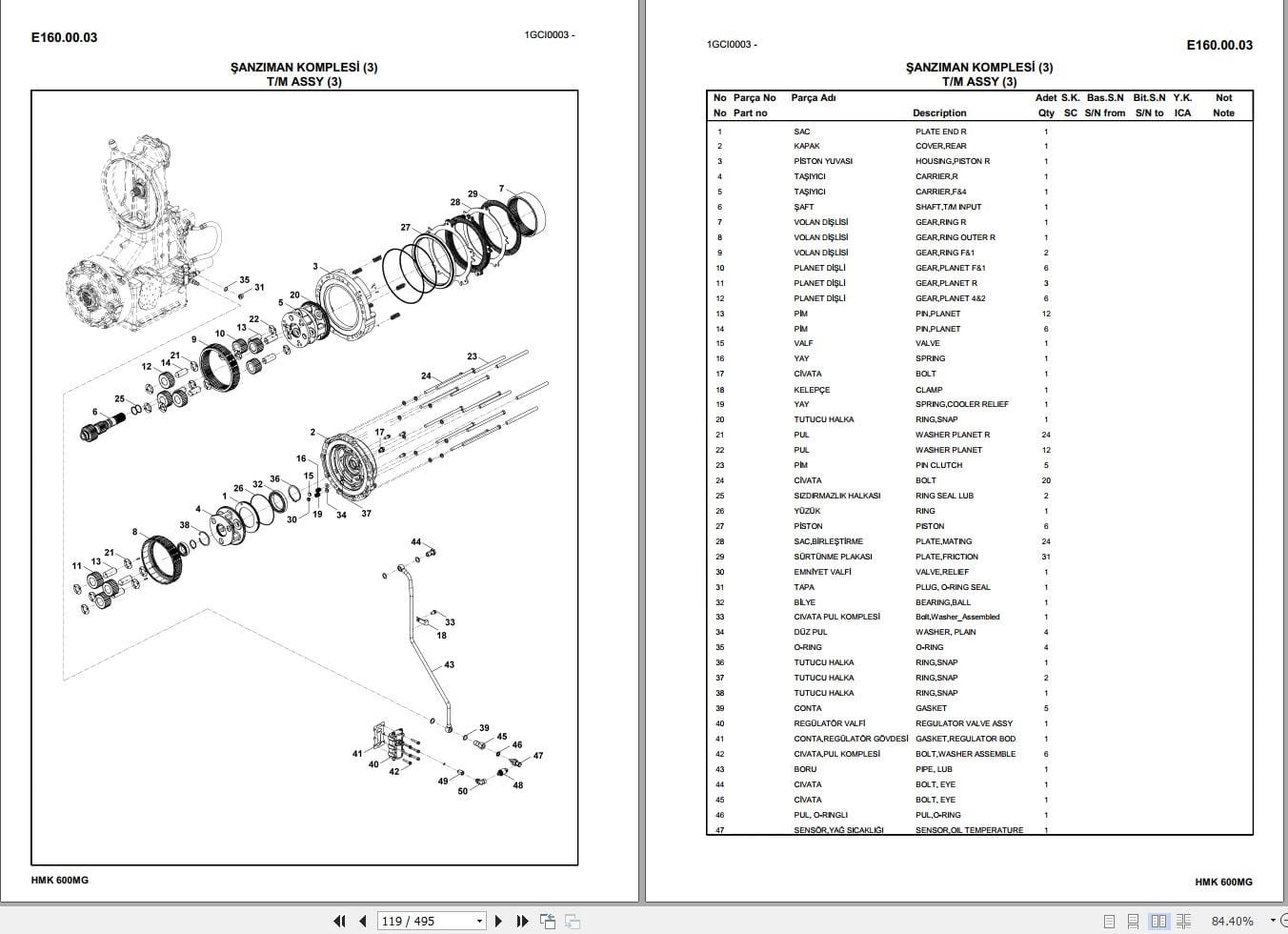 Hidromek Motor Grader HMK 600MG Parts Catalog R60012300 2016 EN TR (2)