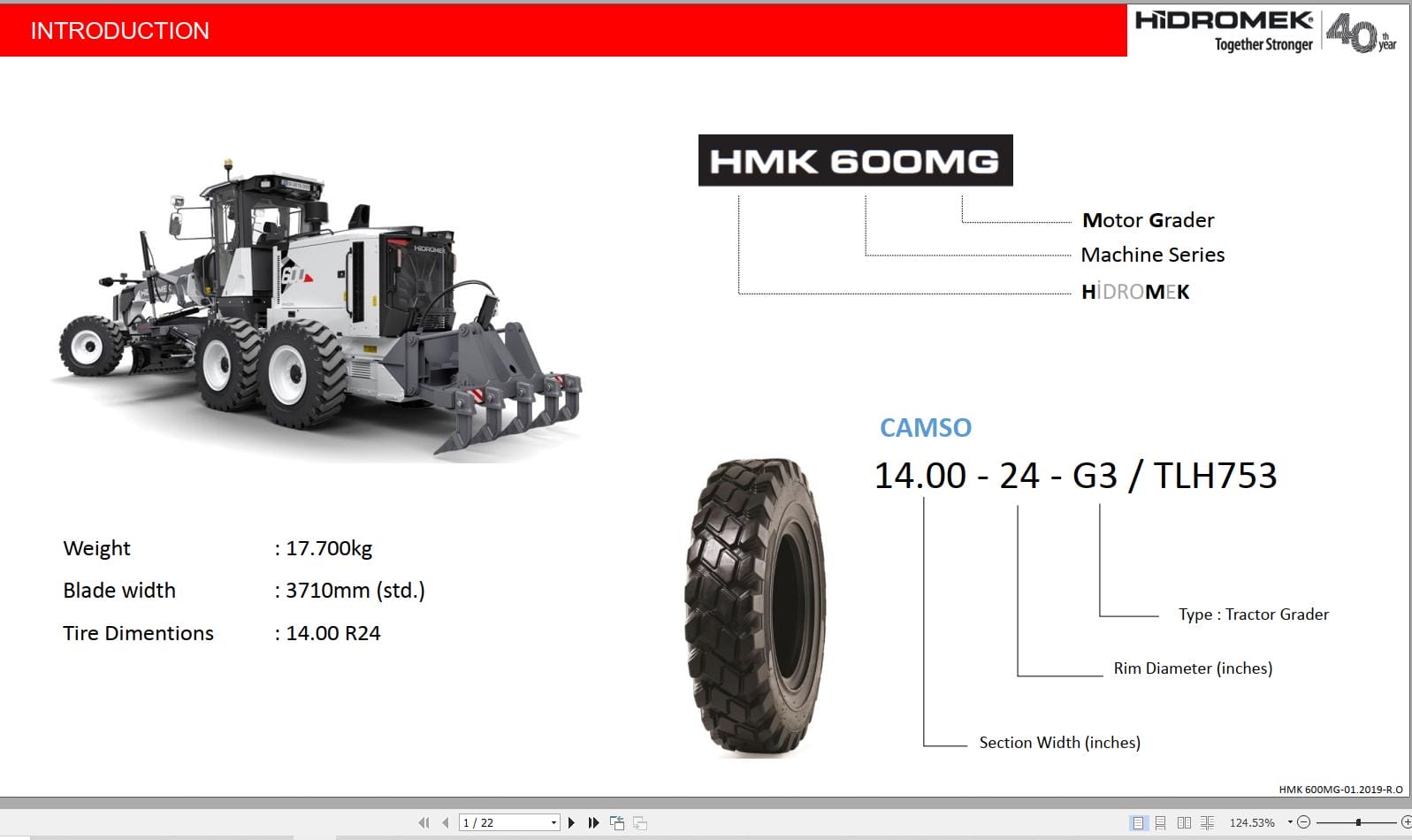 Hidromek Motor Grader HMK 600MG Technical Training Manual (1)