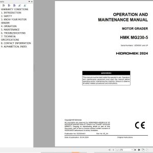 Hidromek Motor Grader HMK MG230 5 Operation Maintenance Manual R23034401 EN (1)