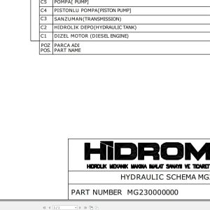 Hidromek Motor Grader HMK MG230 Hydraulic Diagram MG230000000 (1)