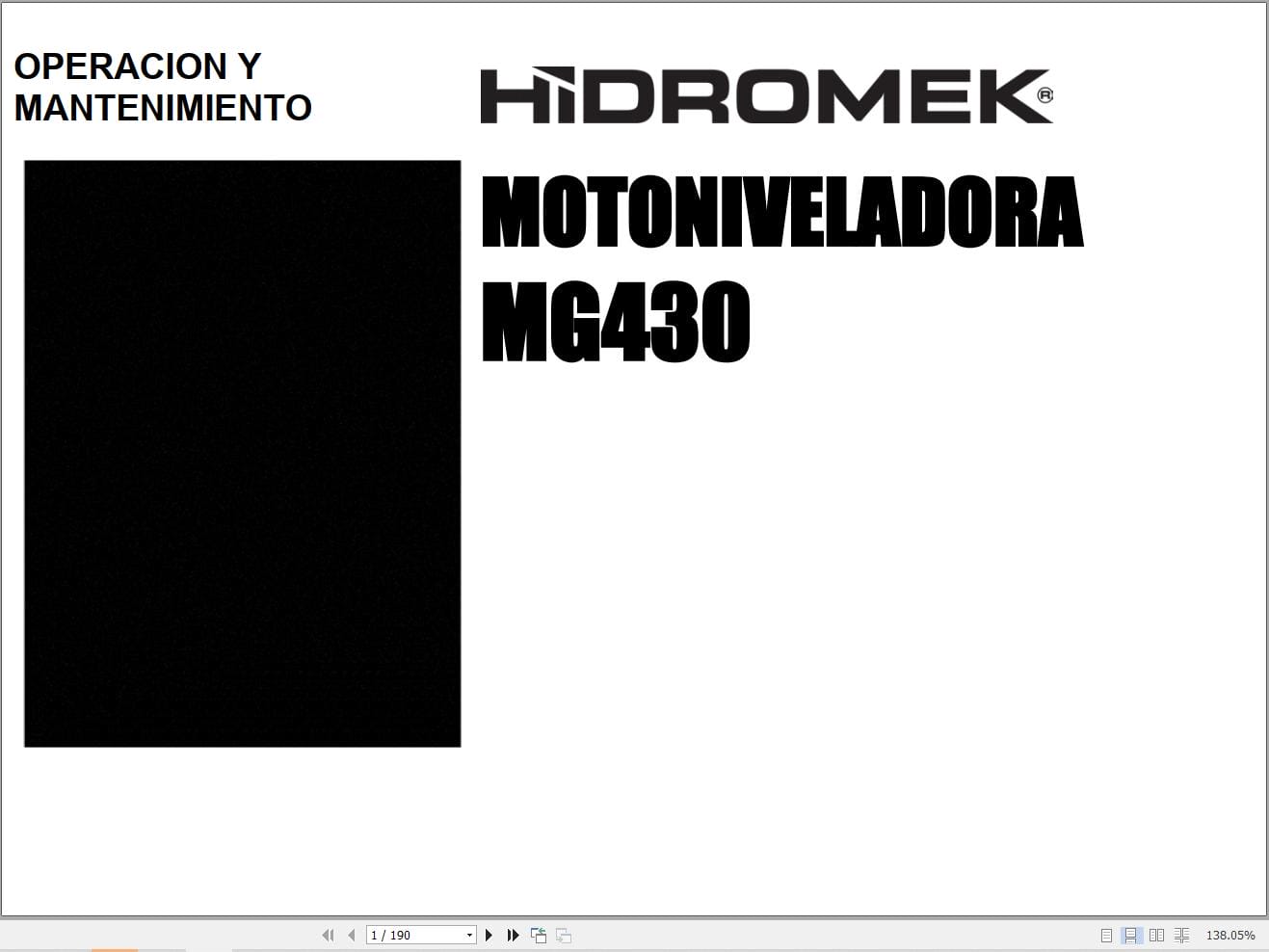 Hidromek Motor Grader HMK MG430 Operation Maintenance Manual ES (1)