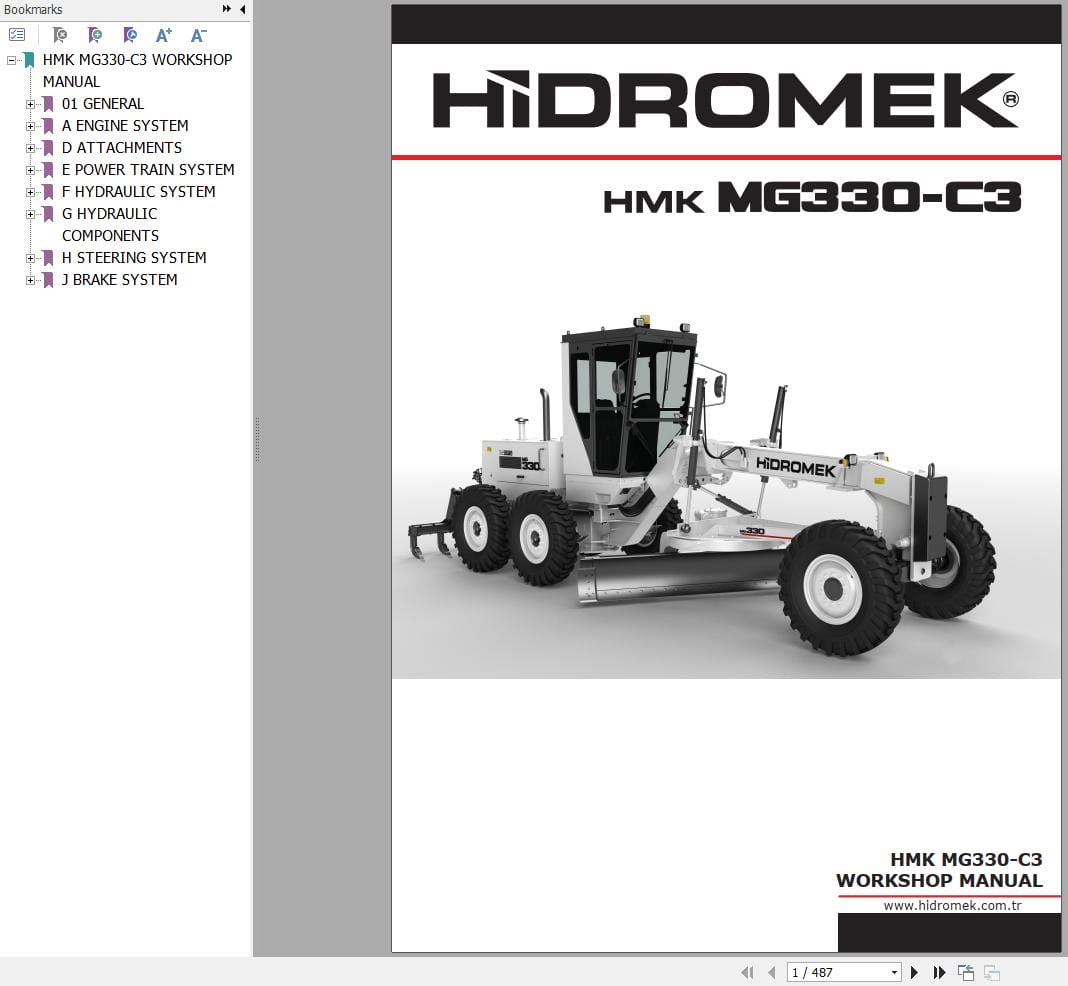 Hidromek Motor Grader MG330 C3 Workshop Manual (1)