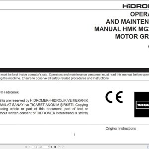 Hidromek Motor Grader MG330C3 Operation Maintenance Manual EN (1)