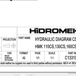 Hidromek Soil Compactor HMK 110CS 130CS 160CS 190CS Hydraulic Diagram C133100010 (1)