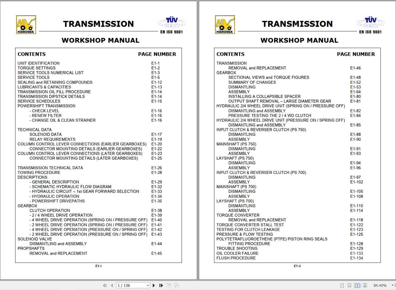 Hidromek Transmission Workshop Manual (1)