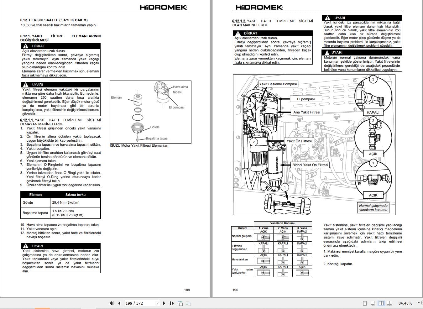 Hidromek Wheel Excavator HMK140LC 3 to HMK520 LC LR 3 Operation Maintenance Manual H34732B400 TR (2)