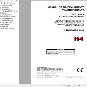 Hidromek Wheel Excavator HMK140LC 3 to HMK520LCLR 3 Operation Maintenance Manual H34732B402 ES (1)